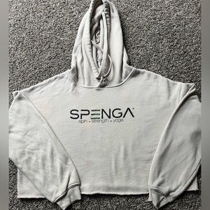 SPENGA cropped - spin, strength, yoga hooded sweatshirt